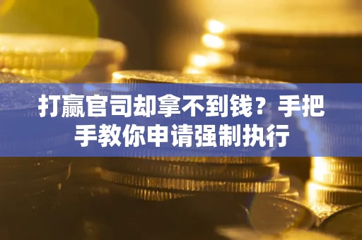 武汉打赢官司却拿不到钱？手把手教你申请强制执行