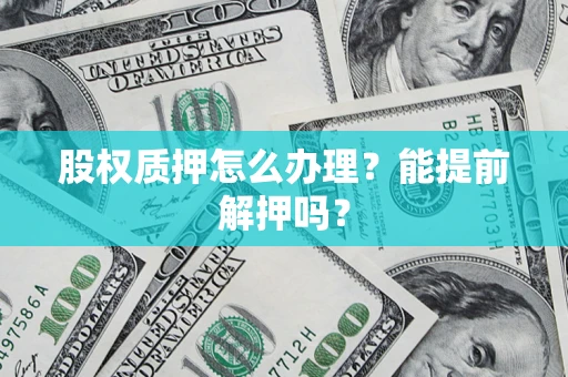 武汉股权质押怎么办理？能提前解押吗？